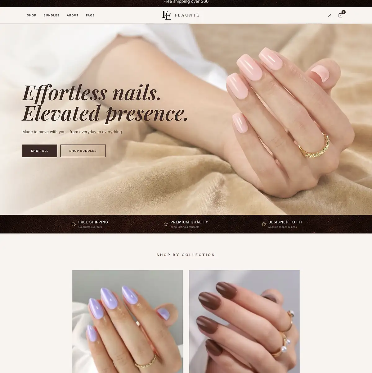 Luxury press-on nails e-commerce website by WebsitePlus — Flaunte