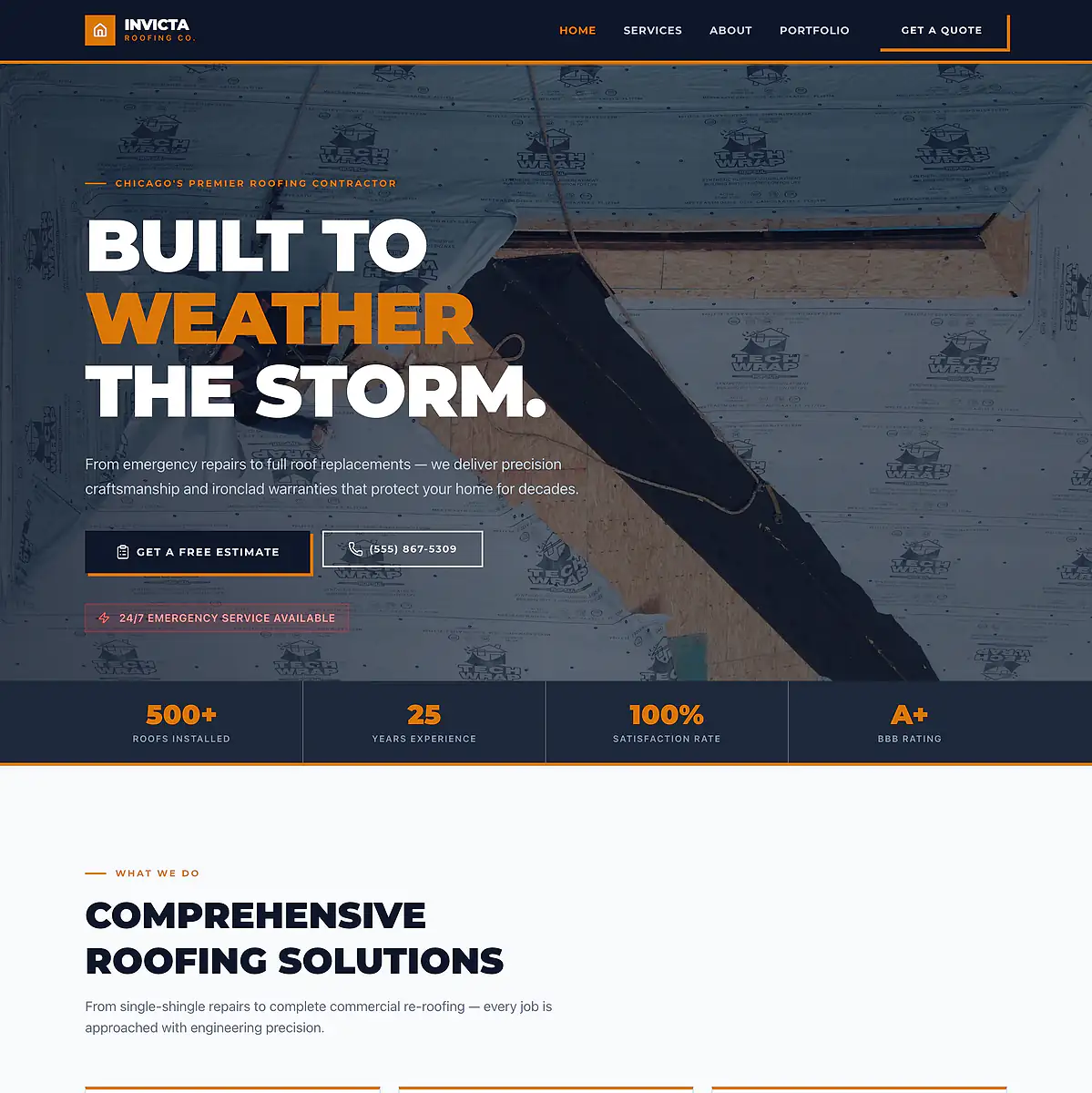Roofing website template