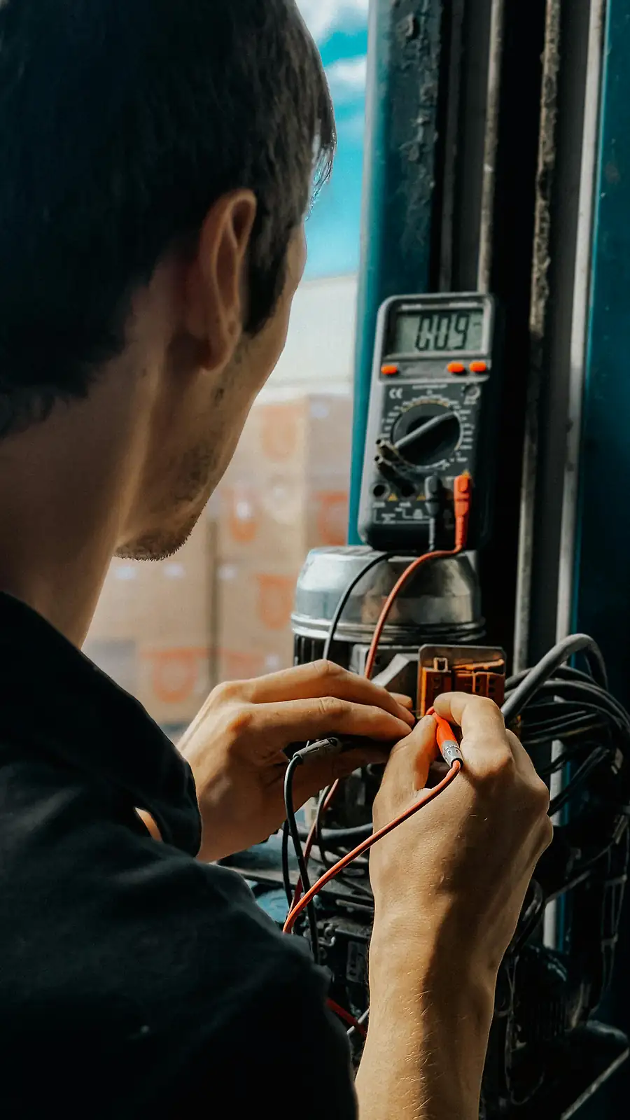Electrician tools and board